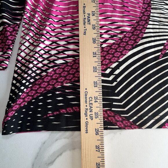 Sunday Artsy Geometric Asymmetrical Striped Top Long Sleeve Shirt Size Large ? - Picture 6 of 13